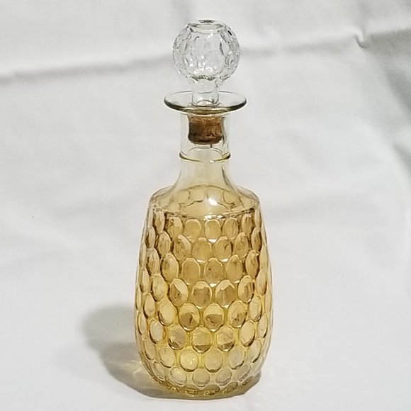 Other - Old Forester Gold Iridescent Carnival Glass Thumbprint Liquor Bottle Decanter